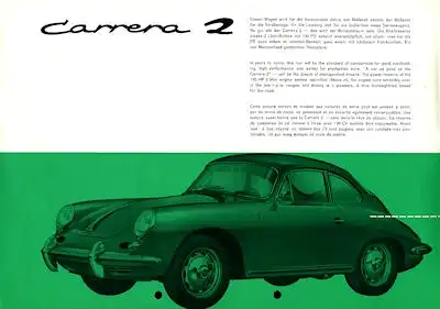 Porsche 356 B Carrera 2 Prospekt 10.1962
