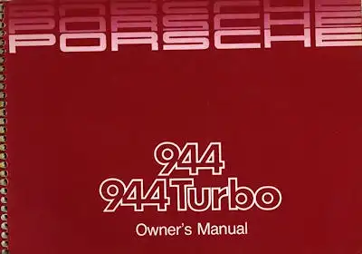 Porsche 944 / 944 Turbo Bedienungsanleitung 10.1985 e