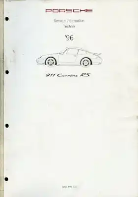 Porsche 911 Carrera RS Kundendienst Information Modell 1996