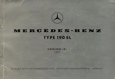 Mercedes-Benz 190 SL Ersatzteilliste 1957