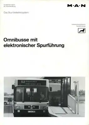 MAN Omnibusse mit elektronischer Spurführung Prospekt 1984
