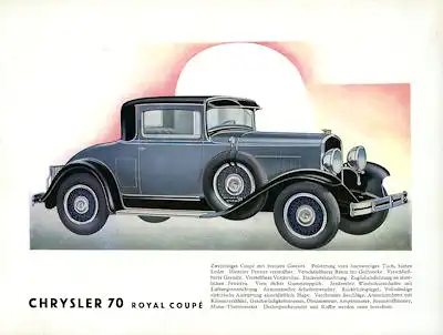 Chrysler 70 Prospekt 1920er Jahre