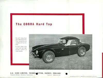 AC Cobra Prospekt 1965