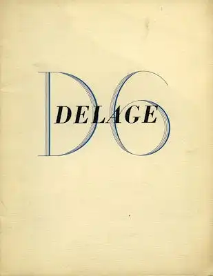 Delage D 6 Prospekt 1930er Jahre e
