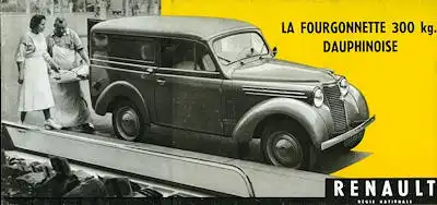 Renault la Fourgonnette Dauphinoise Prospekt 1950er Jahre f