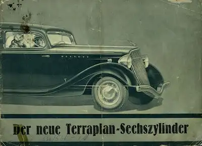 Terraplan 6 Zylinder Prospekt 1930er Jahre