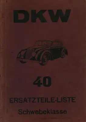 DKW Schwebeklasse Ersatzteilliste Nr. 40 1935