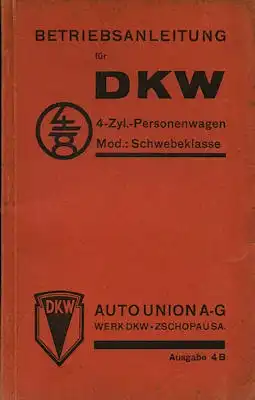 DKW Schwebeklasse 4=8 Bedienungsanleitung 1935