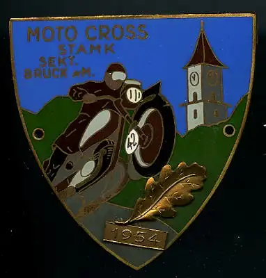 Plakette Moto Cross STAMK Sekt. Bruck a.M. 1954