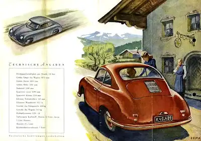 Posche 356 Prospekt ca. 1951
