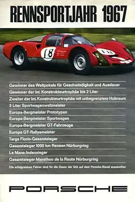 Porsche Rennsportjahr 1967 Kleinplakat