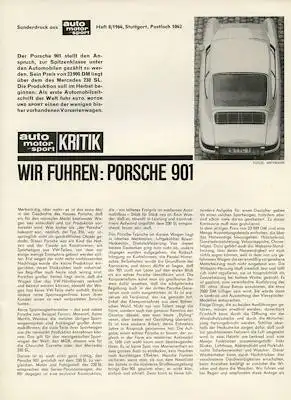 Porsche 901 Test 1964