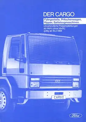 Ford Cargo Preisliste 1988