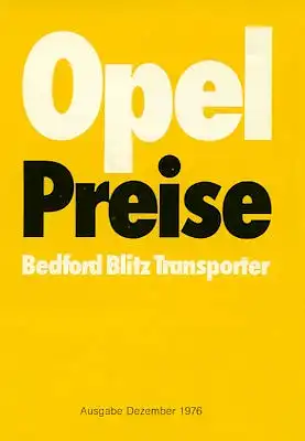 Opel Bedford Blitz Preisliste 1977