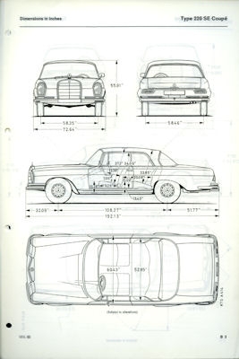 Mercedes Benz 220 Se Coupe Cabriolet Datenblatt 1960er Jahre E Nr Mb6744e Oldthing Pkw Deutsche Firmen