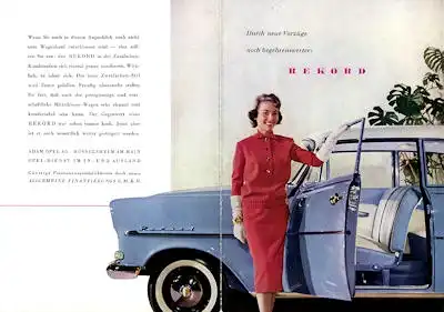 Opel Olympia Rekord Ausstattung Prospekt ca. 1956