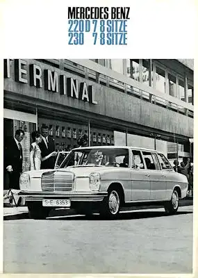 Mercedes-Benz 220 D 230 7-8 Sitze Prospekt 12.1969