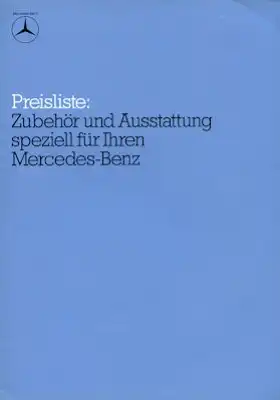 Mercedes-Benz Zubehör und Ausstattung Preisliste 8.1983