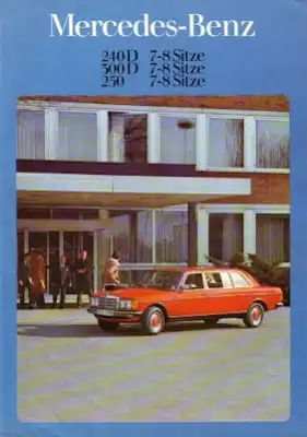 Mercedes-Benz 240 D 300 D 250 7-8 Sitze Prospekt 7.1978