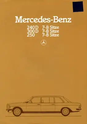 Mercedes-Benz 240 D 300 D 250 7-8 Sitze Prospekt 12.1981