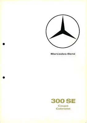 Mercedes-Benz 300 SE Coupé und Cabriolet Prospekt 8.1965