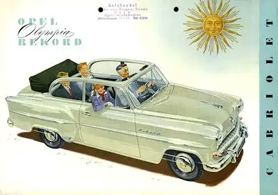 Opel Olympia Rekord Cabriolet Prospekt ca. 1955