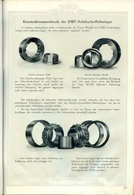 DWF Rollenlager / Achsbuchsen Katalog 1928