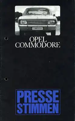 Opel Commodore Pressestimmen ca. 1969