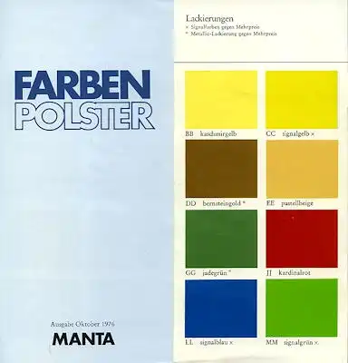 Opel Manta Farben 10.1976