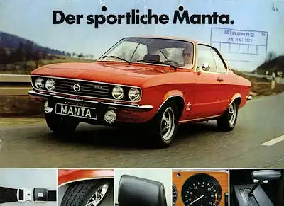Opel Manta -der sportliche- Prospekt 5.1973