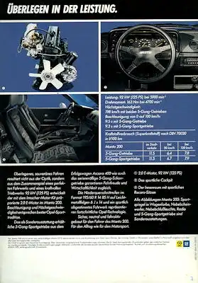 Opel Manta 200 Irmscher Prospekt 1984