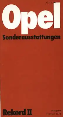 Opel Rekord D Preisliste Sonderausstattung 2.1973