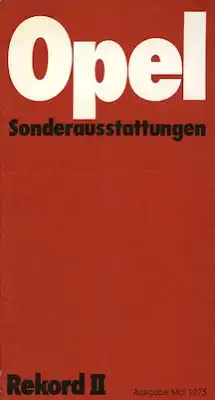 Opel Rekord D Preisliste Sonderausstattung 5.1973