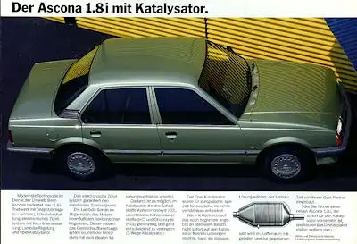 Opel Ascona 1.8 i Kat. Prospekt 1985