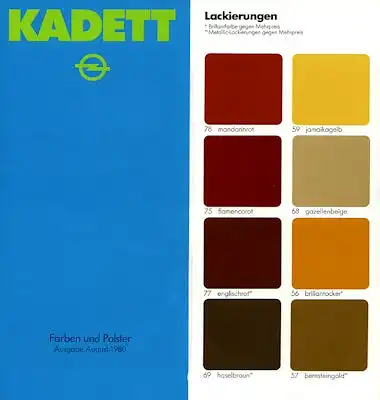 Opel Kadett D Farben 8.1980