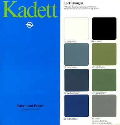 Opel Kadett D Farben 7.1981