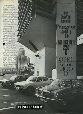 Opel Rekord D 2100 D Sonderdruck aus Lenkrad 12.1972