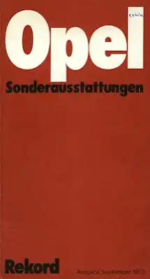 Opel Rekord D Preisliste Sonderausstattung 9.1973
