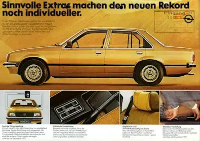 Opel Rekord E Extras Prospekt 1978