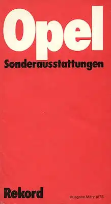 Opel Rekord D Preisliste Sonderausstattung 3.1975