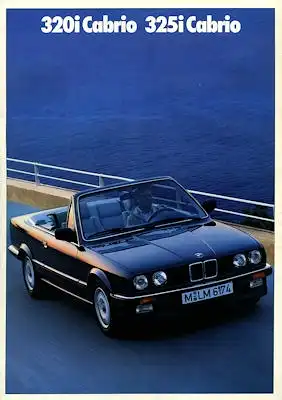 BMW 320i 325i Cabrio Prospekt 1988
