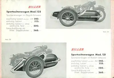 Hiller Seitenwagen Prospekt 1937