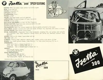 BMW Isetta 300 Prospekt 1950er Jahre e