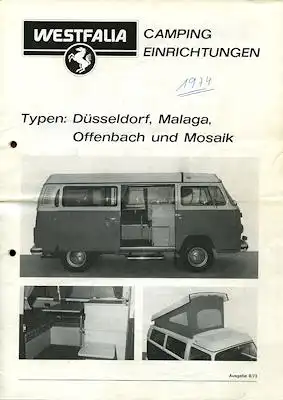 VW T 2 Westfalia Prospekt 8.1973