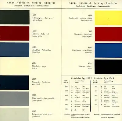 Porsche 356 B Farben 10.1960