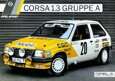 Opel Corsa 1.3 Gruppe A Prospekt 1986