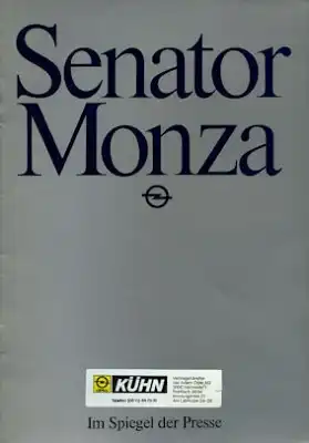 Opel Senator Monza Im Spiegel der Presse 1982