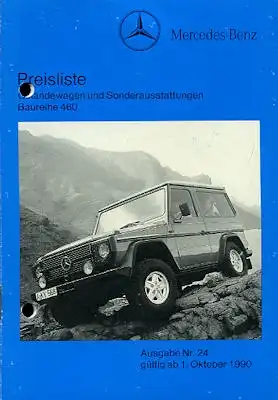 Mercedes-Benz G-Klasse Preisliste 10.1990