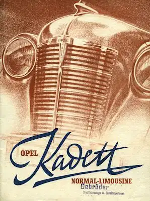 Opel Kadett Prospekt 1930er Jahre