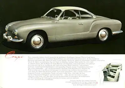 VW Karmann Ghia Prospekt ca. 1958